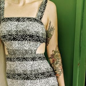 uo b&w cut out maxi dress